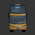 Yellow Double Decker Bus by Express Motors SA with Upper Deck And Large Windows 3d model