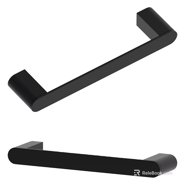Sleek Black Metal Door Handle For Interior Doors With Modern Minimalist Design And Smooth Grip 3d model 
