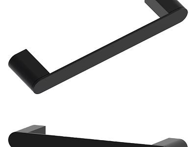 Sleek Black Metal Door Handle For Interior Doors With Modern Minimalist Design And Smooth Grip 3d model
