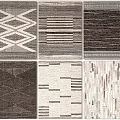 Square Rugs Featuring Various Geometric Patterns Neutral Colors And Modern Designs 3d model