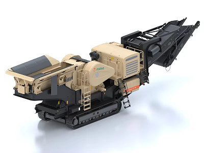 Remote Control Electric Toy Tracked Vehicle With Beige Black Design And Moving Parts For Kids 3d model