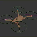 Four Propeller Drone With Protective Rings And Light Colored Body Featuring Number 87