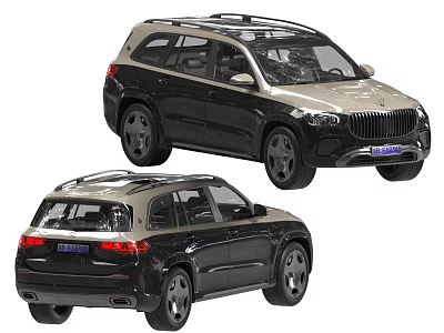 Black And Gold Two Tone SUV Vehicle Exterior Design From Different Angles 3d model
