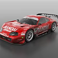 Red BANDAI Racing Car With BRIDGESTONE Sponsorship Logos Track Ready Design