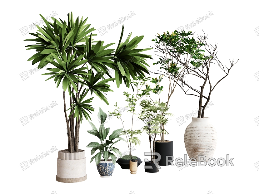 plant vase ornaments green plant trees model