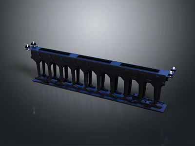 Black Metal Hardware Tool with Long Structure and Multiple Holes for Fixing 3d model