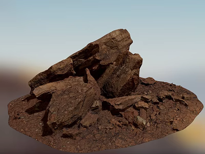 Stacked Natural Stone and Wood with Rustic Texture and Organic Outdoor Appeal 3d model