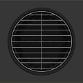 Black Round Outdoor Grill With Metal Grate Stand And Temperature Gauge