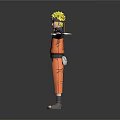 Naruto Uzumaki Anime Game Character 3D Model Blonde Hair Headband Orange Black Outfit Arms Outstretched