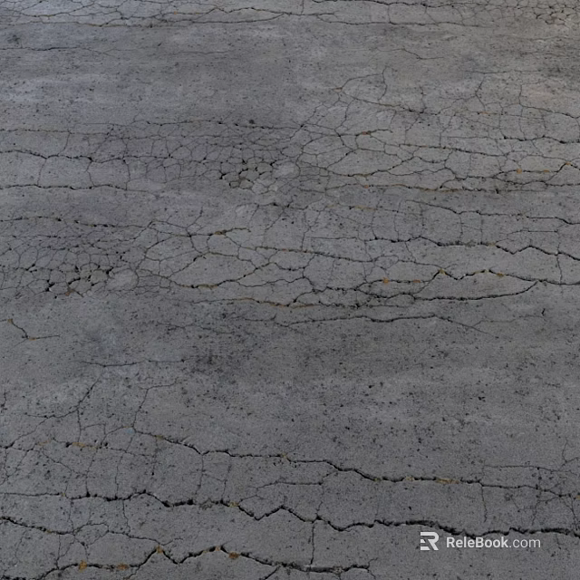 Detailed Cracked Gray Surface With Rough Texture And Natural Crack Patterns 3d model 