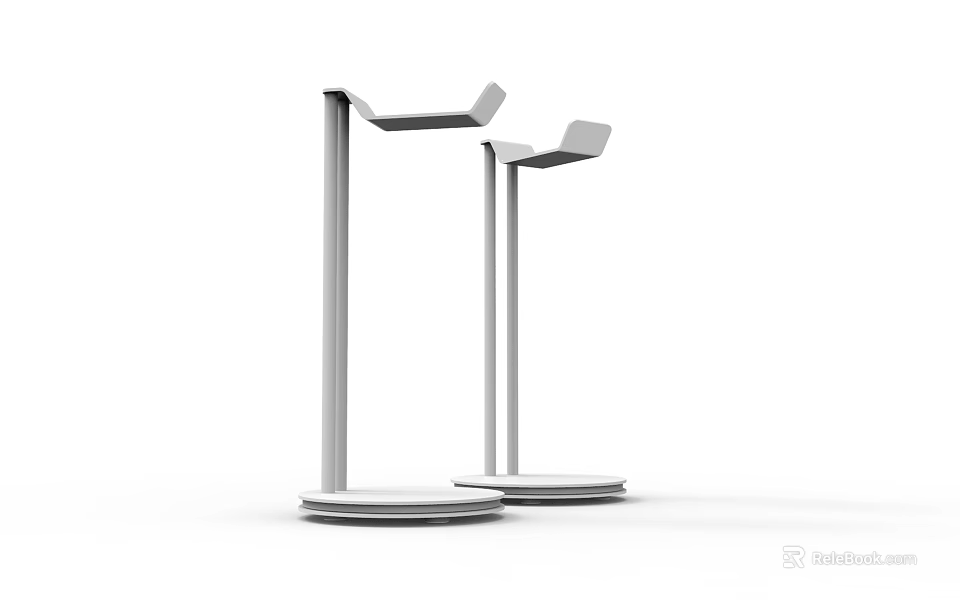 Two Modern Standing Commercial Equipment with White Frame and Round Base 3d model 