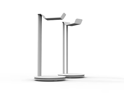 Two Modern Standing Commercial Equipment with White Frame and Round Base 3d model