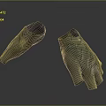 Silver Textured Leather Gloves With Striped Design For Daily Household Use