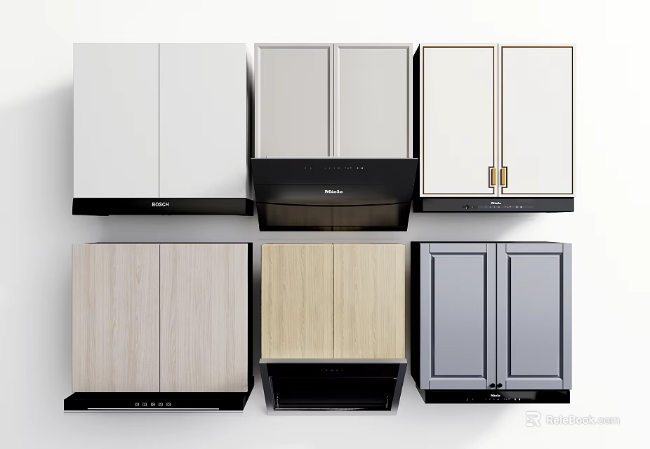 Modern Kitchen Range Hoods In Various Colors And Stylish Designs For Home Use 3d model 