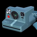 Polaroid Blue Instant Digital Camera With Lens Strap And Red Button