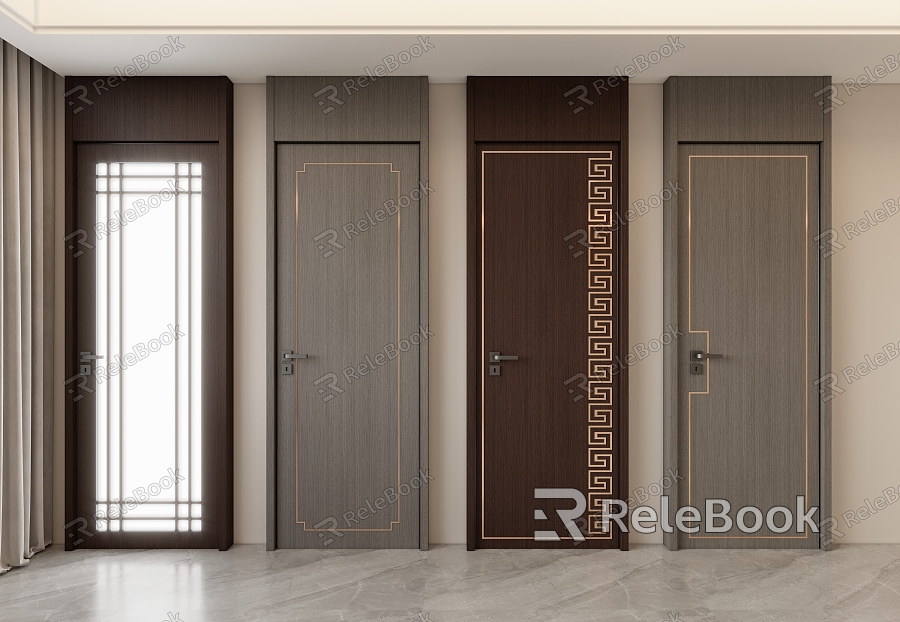 New Chinese style door model