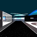 Starry Sky Dome Interior Design With Central Green Plant Platform And White Pillars