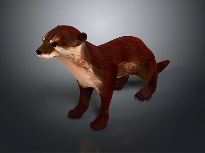 Cute Otter Shaped Soft Plush Toy Stuffed Animal Ideal For Kids Gift 3d model