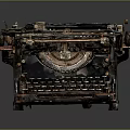 Vintage Old Fashioned Typewriter With Classic Mechanical Design And Metal Keys