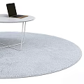 Gray Round Rugs With Textured Surface For Home Decoration 3d model