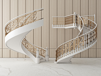 Light Luxury Swirling Stair Swirling Stair Combination 3d model