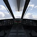 Black Helicopter Flying in Sky With Rotating Rotors And Open Side Doors