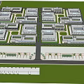 Modern Industrial Factory Complex With Multiple Buildings Green Spaces And Road Layout