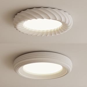 Cream wind ceiling lamp round lamp 3d model