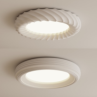 Cream wind ceiling lamp round lamp 3d model