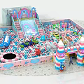 Kids Indoor Playground Featuring Colorful Ball Pit Rainbow Slide And Trampoline Area