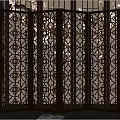 New Chinese Style Screen Solid Wood Hollow Screen Partition 3d model