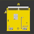 Yellow Frame Industrial Equipment With Transparent Panels And Black Internal Components