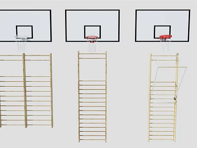 Variety of Basketball Sports Equipment With Metal Frames And Backboard Designs 3d model