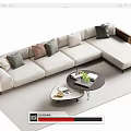 Minotti multi-person sofa double sofa 3d model