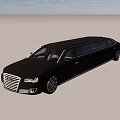 Black Luxury Limousine Car with Extended Body Sleek Exterior and Elegant Design