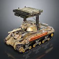 Detailed Vintage Military Tank Model With Tracks And Top Mounted Equipment