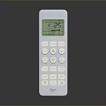 White Electronic Remote Control for Home Appliances with Digital Display Screen and Temperature Control Buttons 3d model