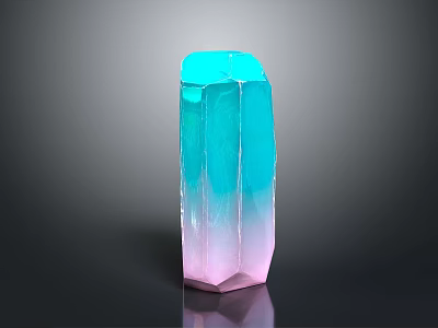 Wood Stone Decorative Sculpture With Gradient Transparent Surface And Dark Background Reflection 3d model