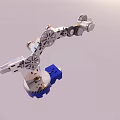 Mechanical Robotic Arm With Metal Gears Joints And Blue Base Structure