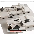Spacious Beige Modular Sectional Sofa With Black Cushions Gray Throws And Side Tables