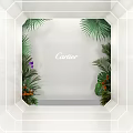 Cartier Photo Check in Spot With Palm Leaves And Tropical Plants