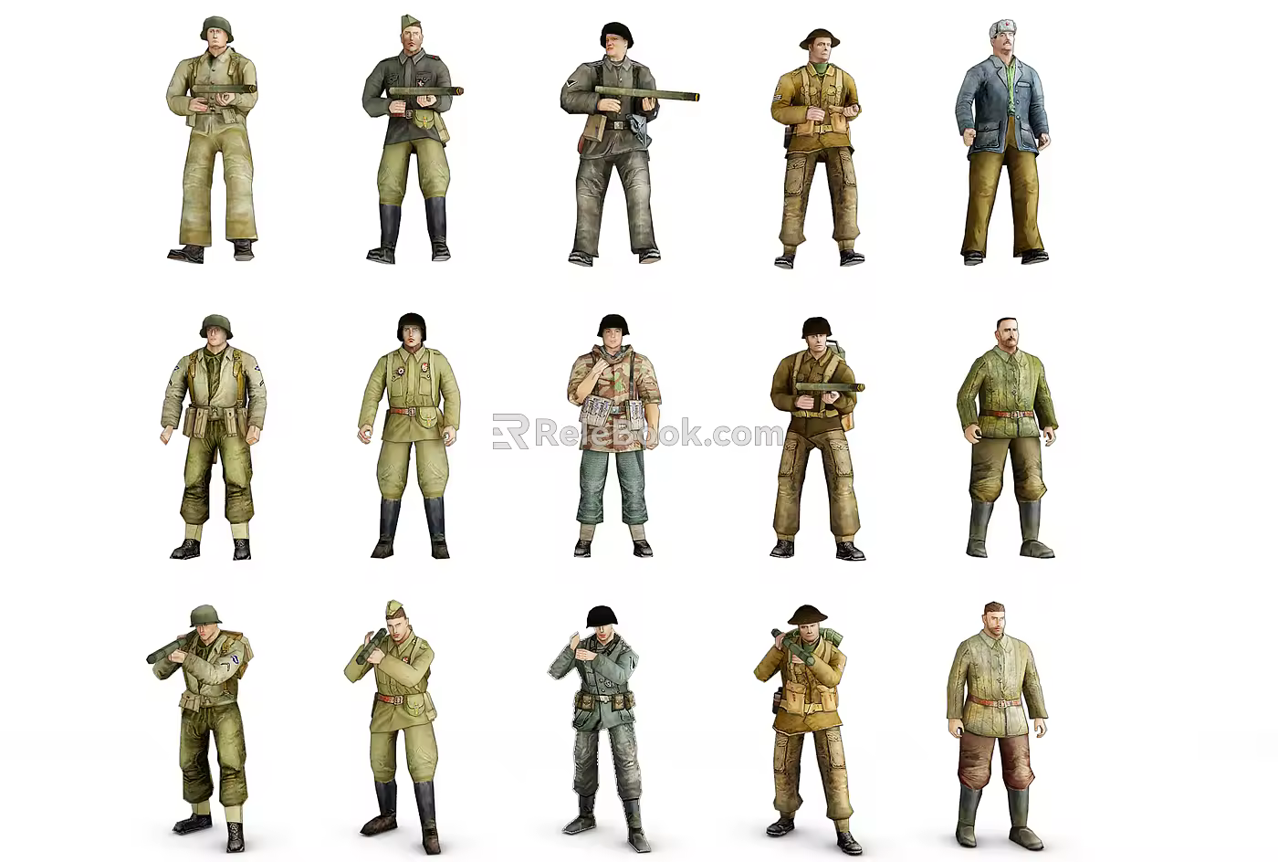 Modern Game Characters World War II Game Characters 3d model