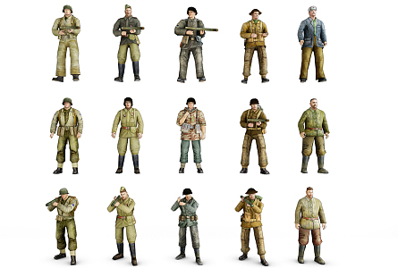 Modern Game Characters World War II Game Characters 3d model