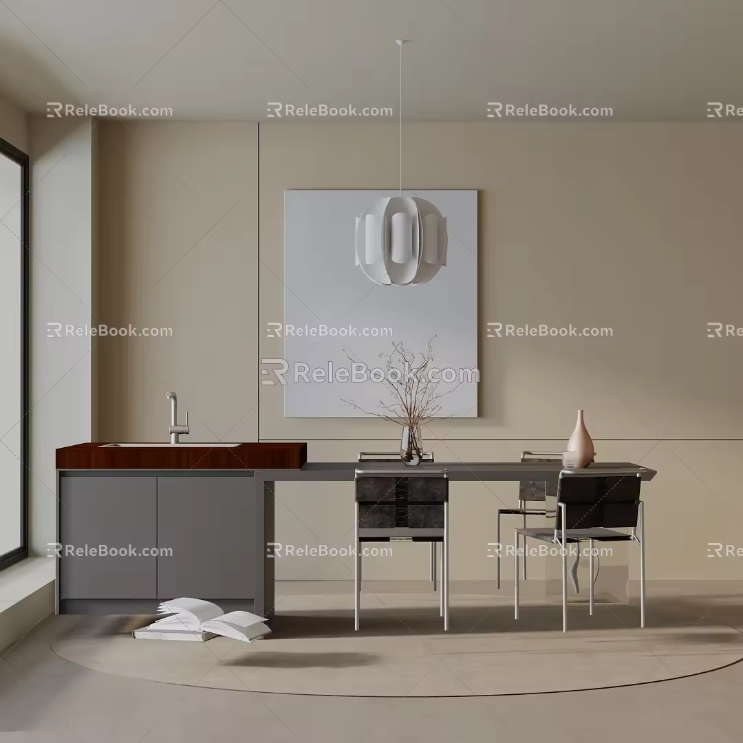 Modern dining table 3d model