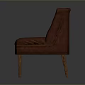 Vintage Red Tufted Sofa With Wooden Legs And Classic Design