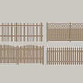 Wooden Fence Panels With Various Designs Including Vertical Slats And Lattice Patterns
