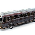 Rusty bus scrapped car bad old vehicle 3d model