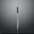 Modern Decorative Knife With Black Handle And Silver Blade Holes