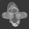 3D Fantasy Creature Model With Gray Body Large Eyes Spotted Wings Shell Back And Claws