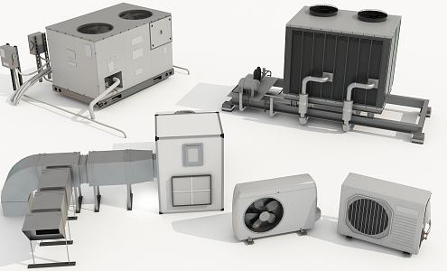 Modern air conditioning fan roof equipment 3d model